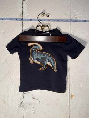 Tommy Bahama Toddler Boys Navy Parasaurolophus Dinosaur Embroidered Short Sleeve